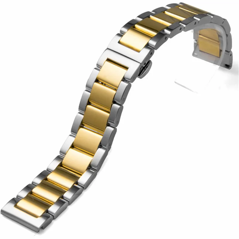 

Solid 316L Stainless Steel Watchbands Silver 16mm 18mm 20mm 21mm 22mm 23mm 24mm Metal Watch Band Strap Wrist Watches Bracelet