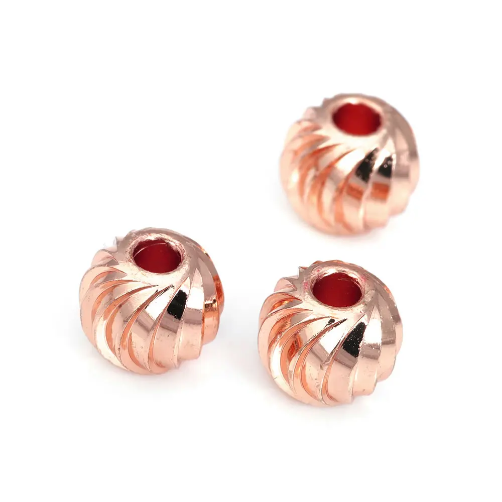 Silver Brass Round Ball Spacer Beads for Jewelry Making – Assorted Sizes