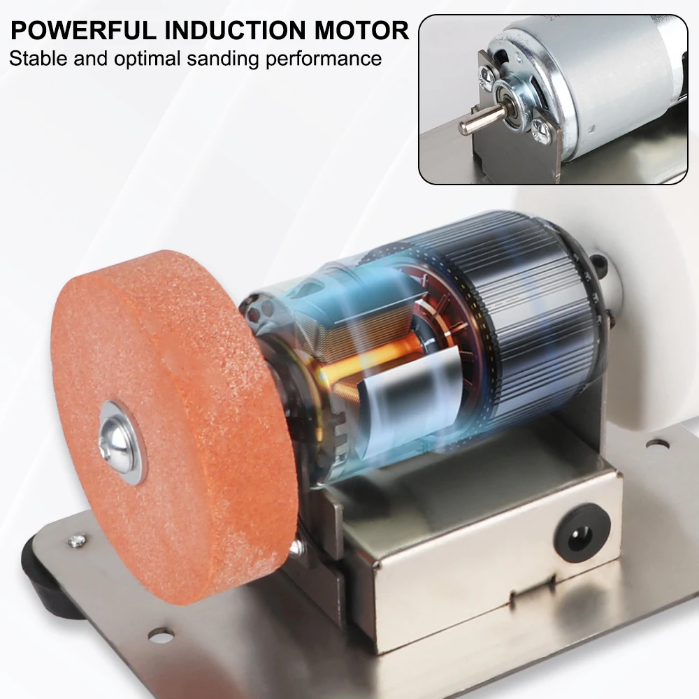 Micro Coarse and Fine Polishing Mini Double Grinder MachineArtifact Table Electric Grinding Wheel Grindig Stone Grinder Motor