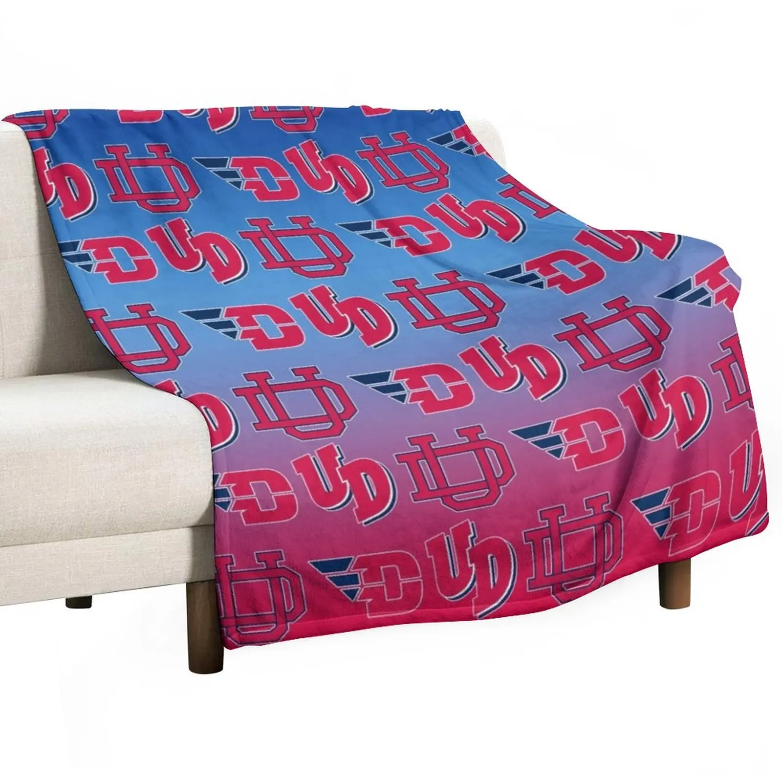 

University of Dayton - Red White and Blue Throw Blanket Sofa Blanket For Sofa Thin Custom Blanket Designer Blankets