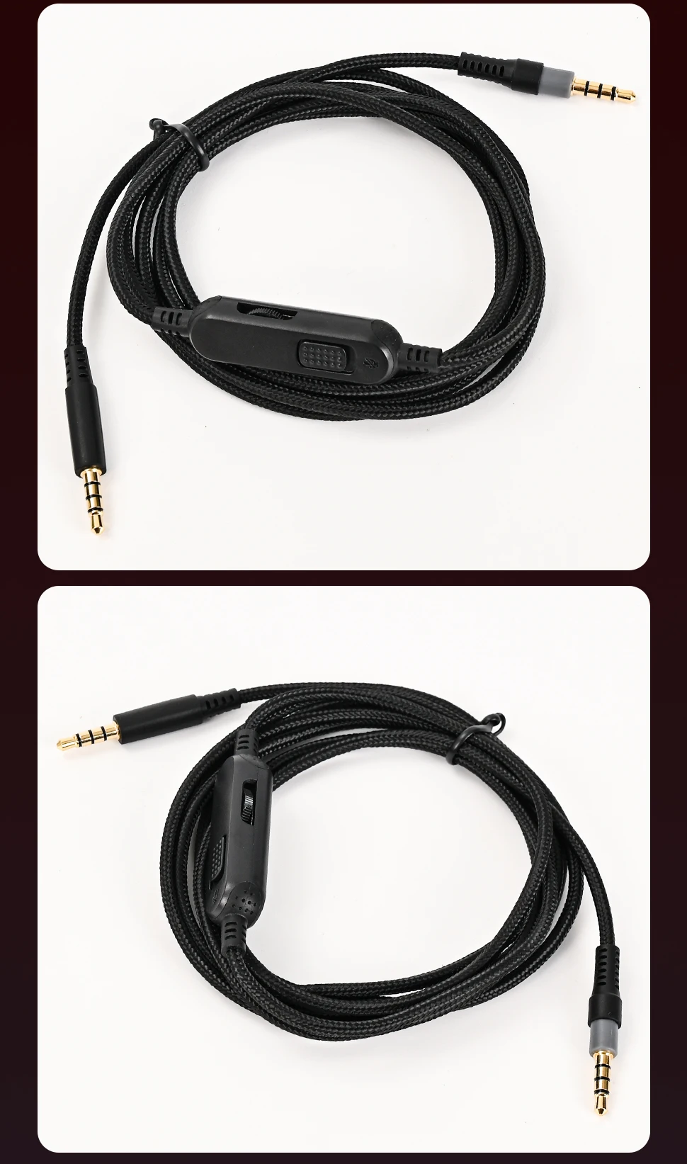 3.5mm Plug 2M Headphone Cable for HyperX Cloud Alpha Gaming headset Replacement Portable Headphone Sound Control cable