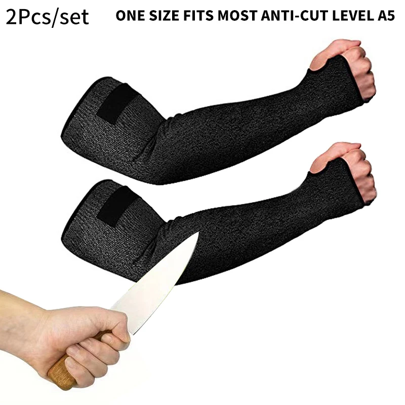 

1 Pair Level 5 HPPE Adjustable Cut Resistant Arm Sleeve Cover Anti-Puncture Work