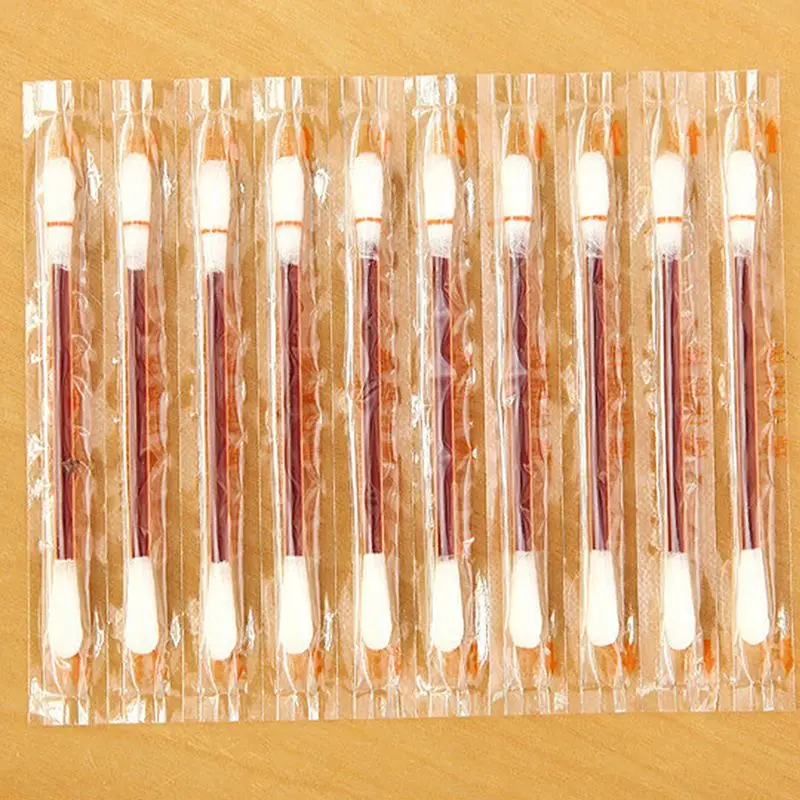 50Pcs/lot- Iodine Tips Cotton Swabsticks Cleanning Prep Pad Medical Swabs Individually Wrapped for Wound Care