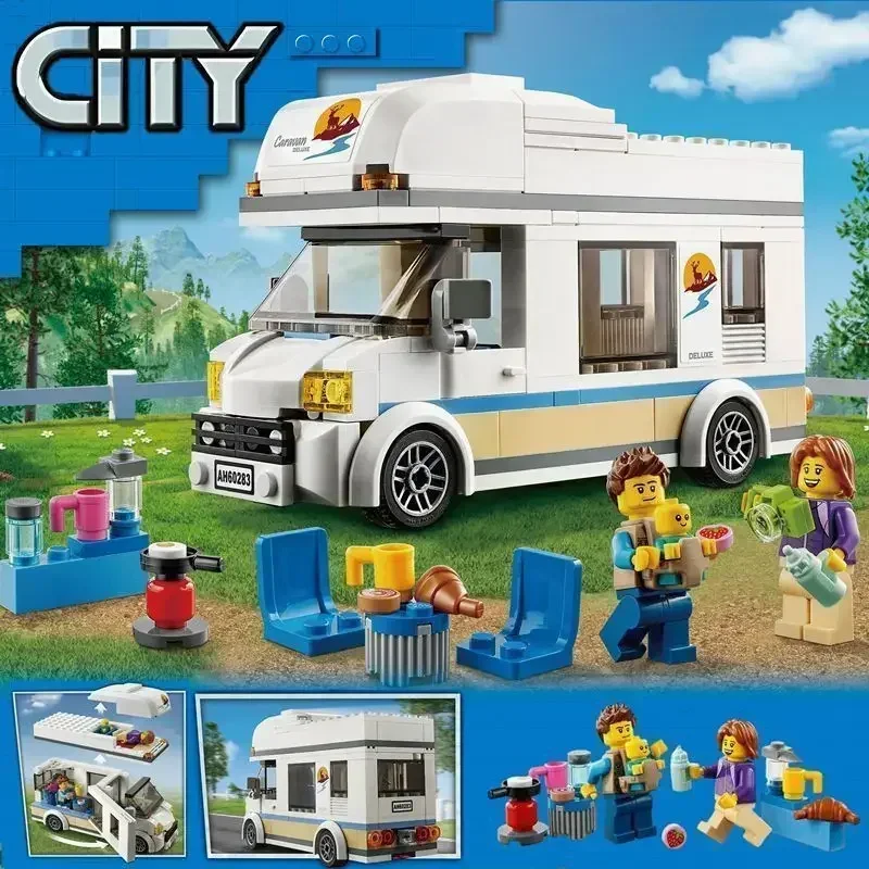 City Series Holiday-Camper-Van Compatibile 60283 Building Blocks Mattoni Education Assembly Toys For Child Birthday Christmas Gift