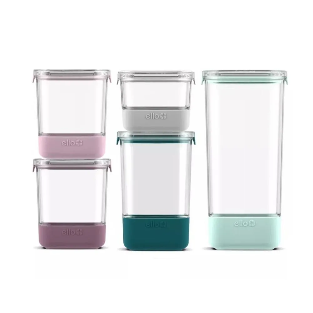 

Plastic Food Storage Canisters with Airtight Lids (Set of 5) Containers Kitchen,Can store bulk dry goods and baking ingredients