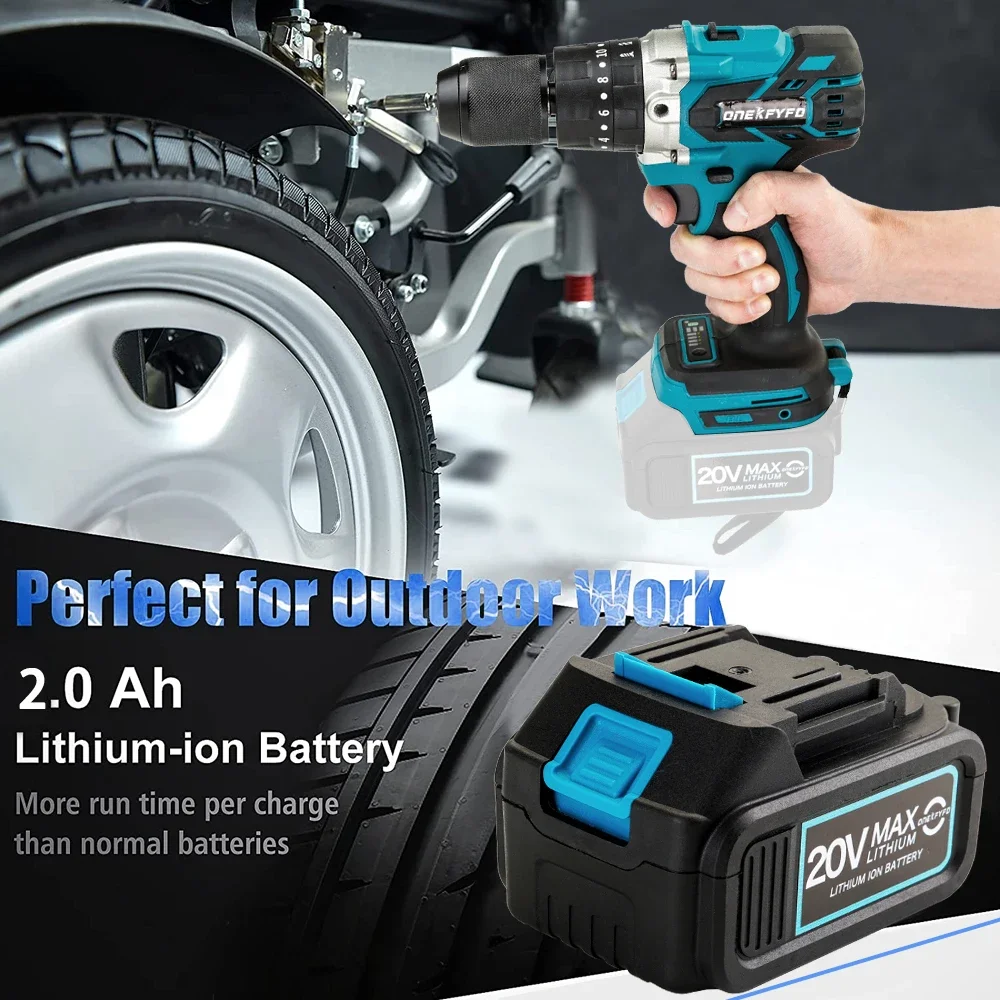 In 13mm Brushless Hammer Drill Impact Electric Screwdriver