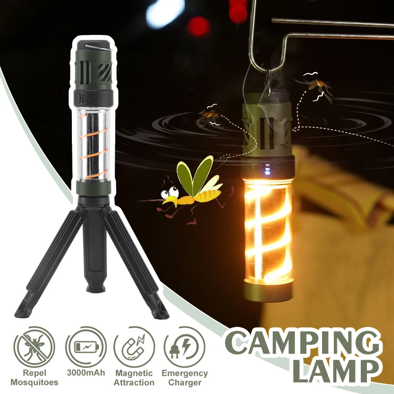 3000mAh Rechargeable Mosquito Repellent Camping Light Magnetic Mosquito Killler Lamp Repeller Pads Outdoor Tent Fishing Travel