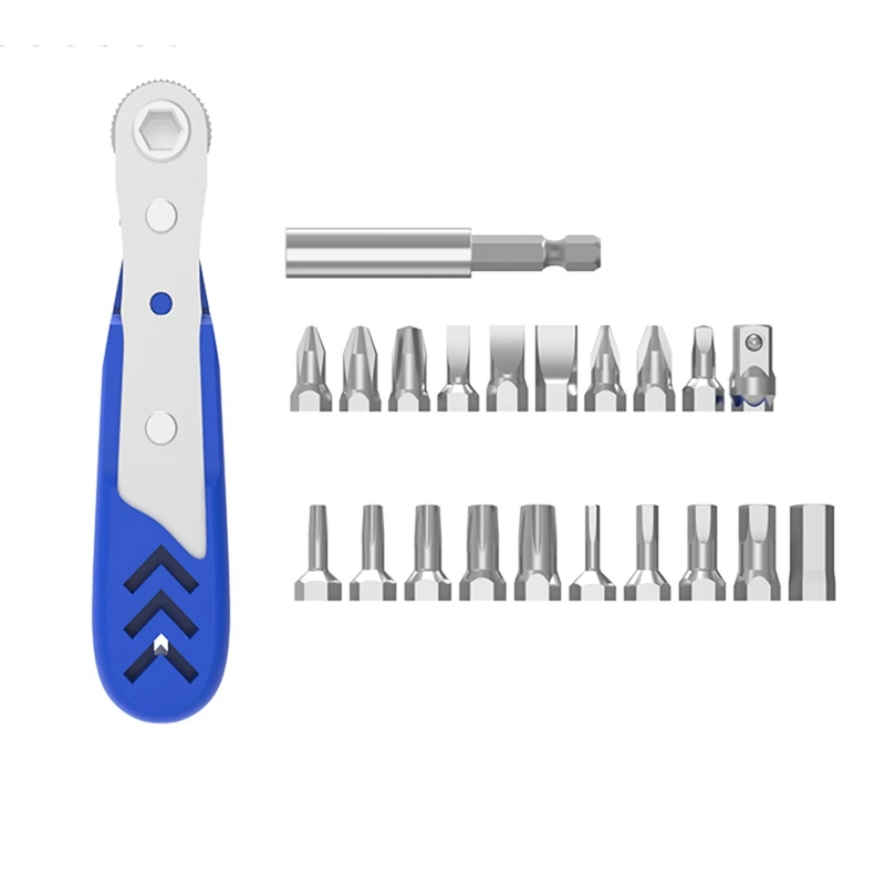 

Набор профессиональных трещоточных отверток 22 в 1, миниатюрный Трещоточный ключ с 36 зубцами, прочная Низкопрофильная трещоточная отвертка с прямым углом