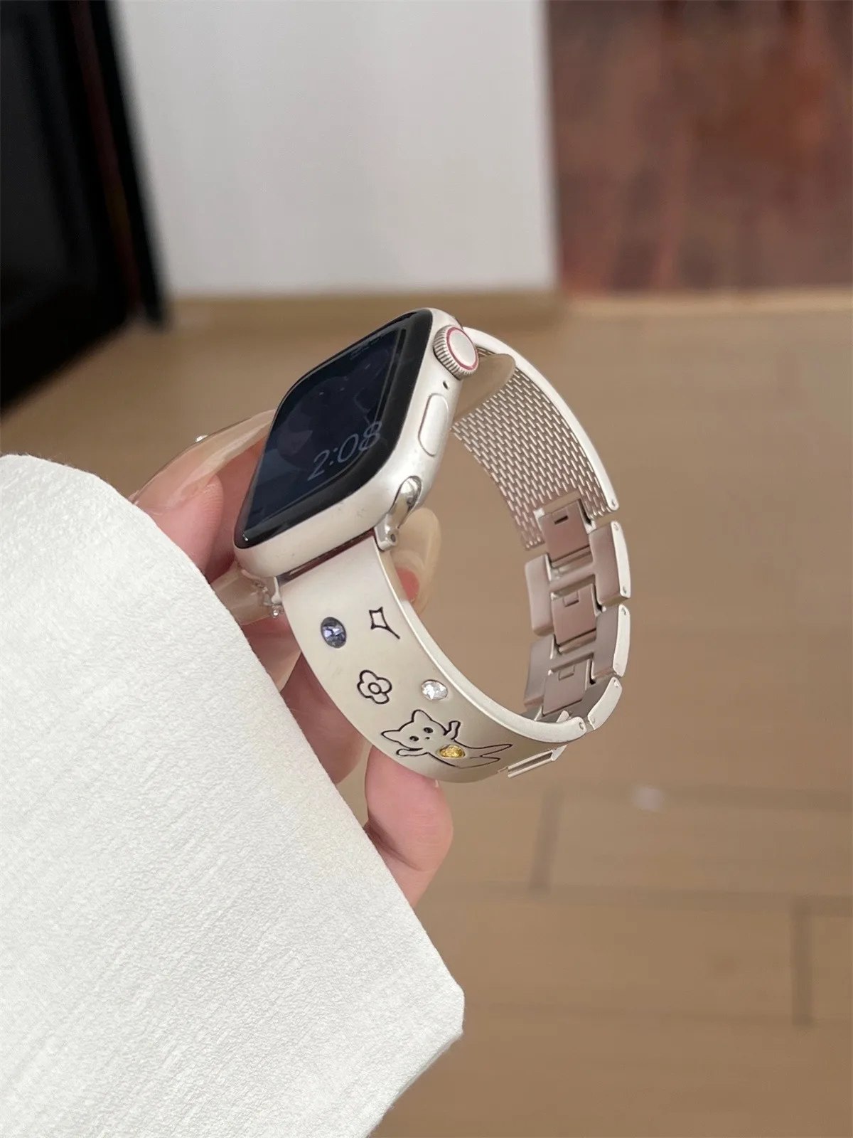 Bracelet de montre pour iwatch 42/44/45/46/49 mm 38/40/41 mm Bracelet de montre tendance en métal pour montres série Ultra2 série 10/9/8/7/6/5/4/3/2/1_voghion.com