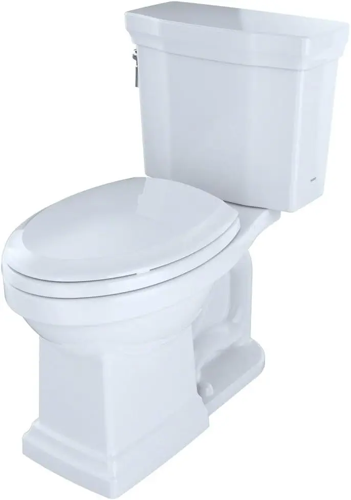 Promenade II Two-Piece Elongated 1.28 GPF Universal Height Toilet with CeFiONtect, Cotton Modern and Classic Styles 3