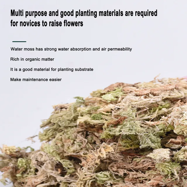 Sphagnum Moha Növényekhez Cserepes Keverék Talaj Növények Virágok Tőzeg Pillangó Orchidea Virágpot Dekoráció - Image 2