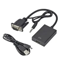 Premium VGA to HDMI Converter with Audio Support (VGA to HDMI)