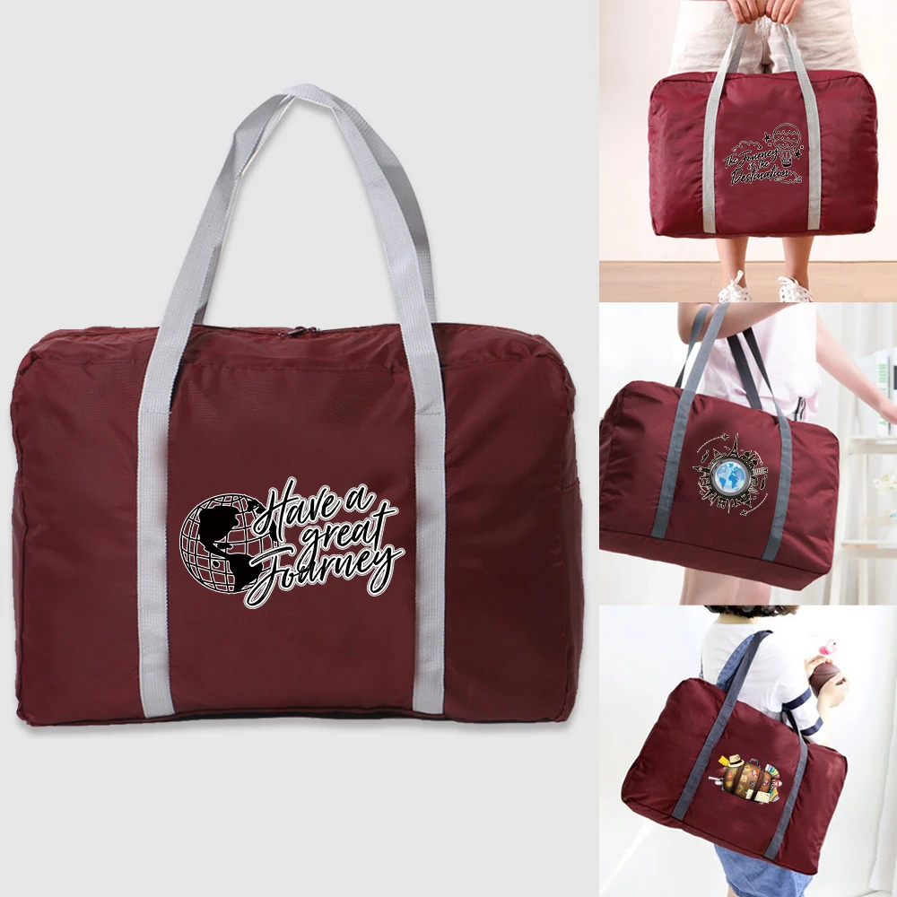 

Складная дорожная сумка для женщин, водонепроницаемая Портативная сумка для хранения, вместительный ручной держатель унисекс, дорожные аксессуары с узором