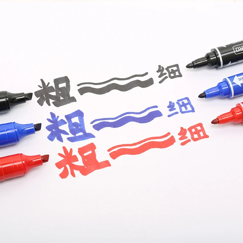 3 Color Double-headed Markers Oil Pen Permanent Dual Side for CD Metal Glass Fabric Ceramic Waterproof Paint Marker Graffiti Pen