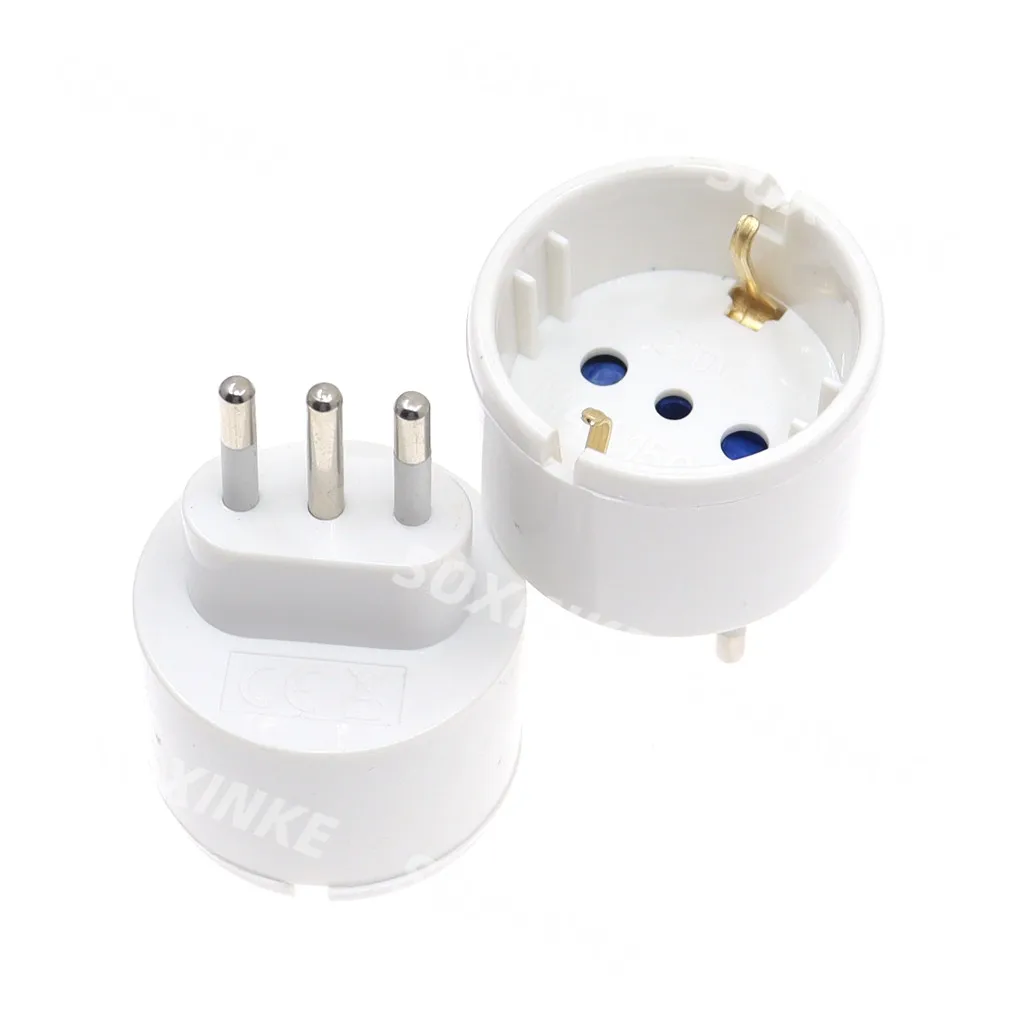Euro Plug To Italy Standard Power Plug Adapter Socket 10A 16A Travel Converter AC 110~250V