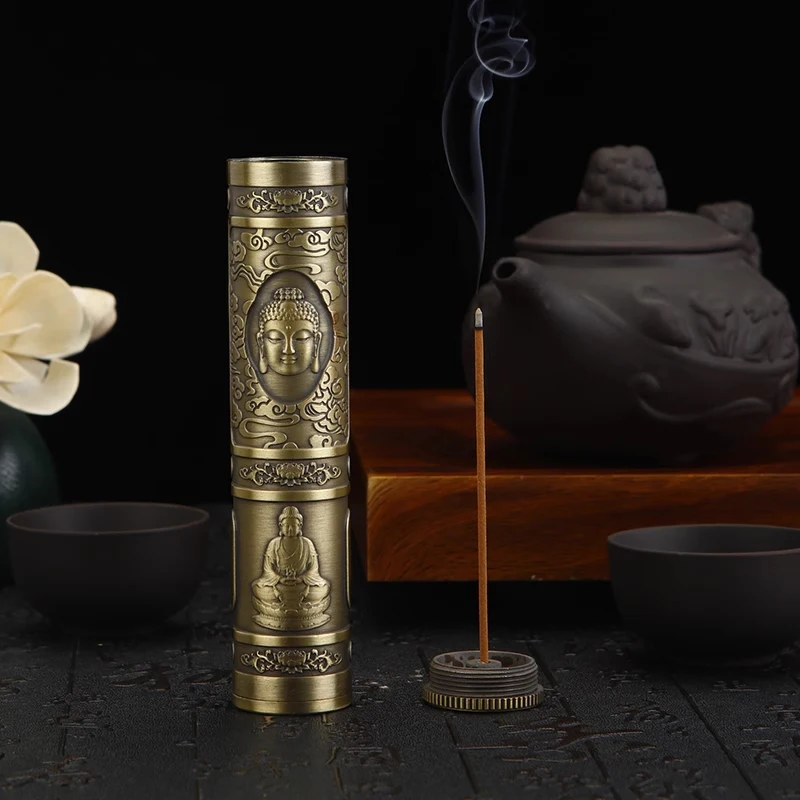 Vintage Dragon-Embossed Metal Incense Storage Box - Waterproof and Stylish Incense Holder