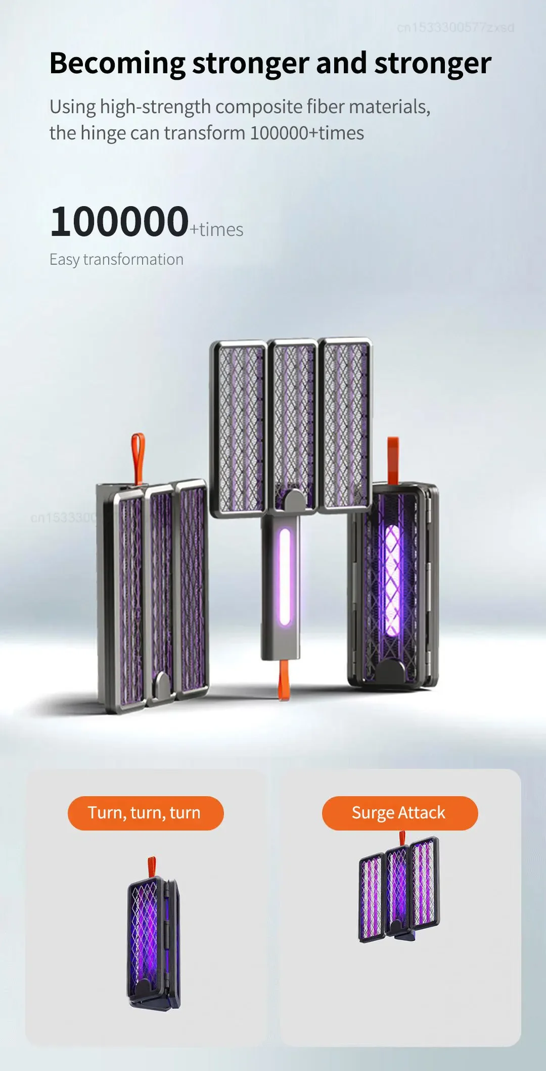 New Qualitell V3 Folding Electric Mosquito Killer Portable Charging Purple Light Home Outdoors Mosquito Repellent Lamp