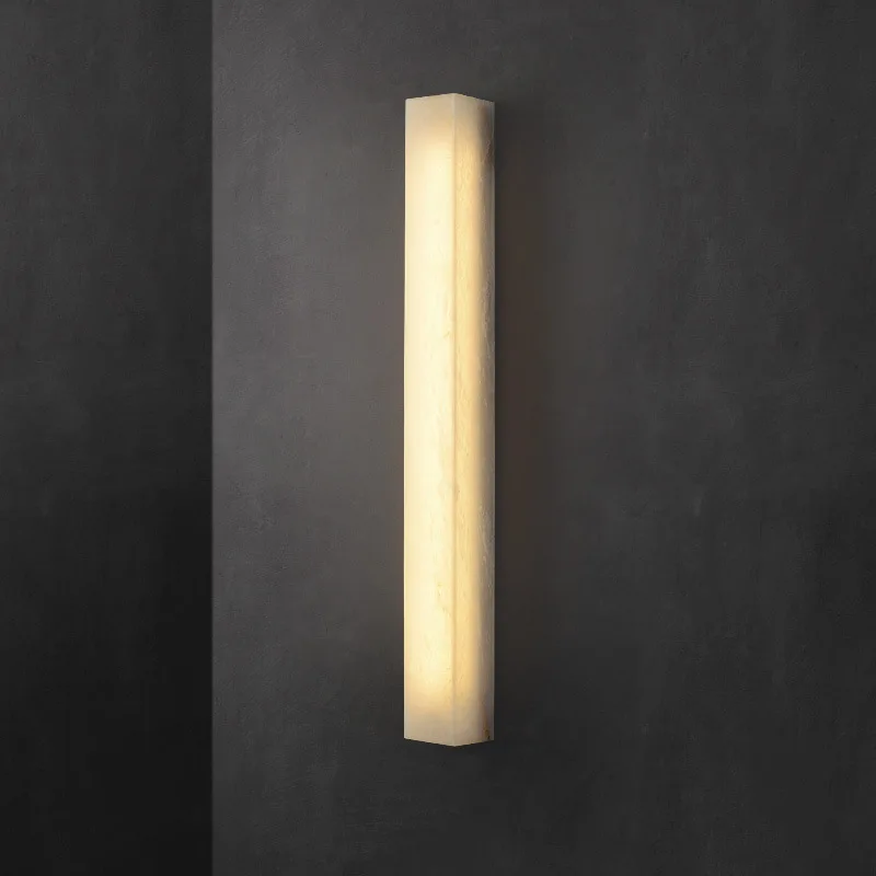 Spanish Natural Marble Wall Lamp Restaurant Living Room Lamp Long Line Pendant Line All Copper LED Wall Light Alabaster Lighting