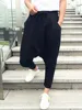 Hip Hop Mens Drop Crotch Casual Sweatpants Ankle Length Trousers Drawstring Loose Fit Spring Summer Men Streetwear Harem Pants 4