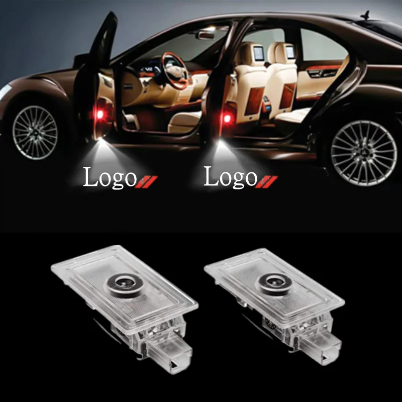 

2Pcs Car Door Welcome Light Projector LED Lights For Car Accessories Dodge Charger Logo Ghost Shadow Lamp