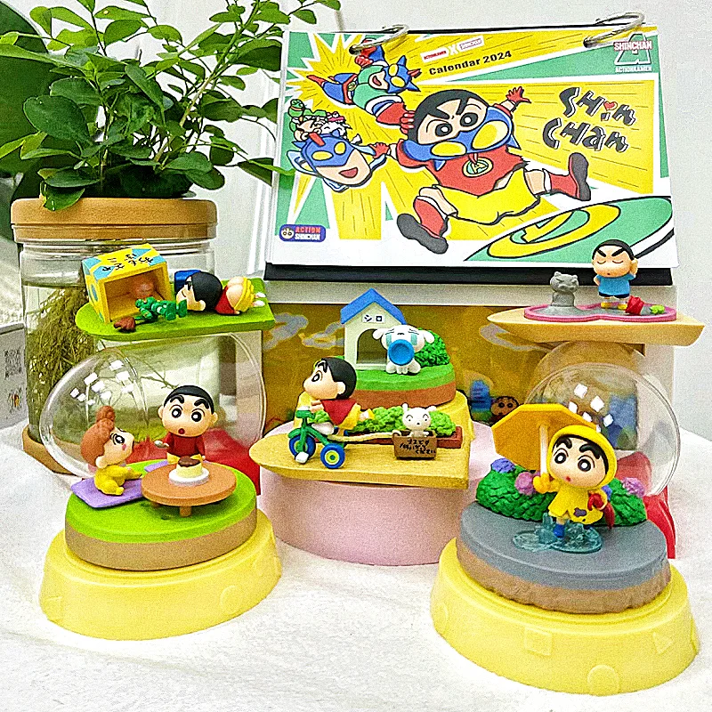 

Crayon Shin-Chan мир в Дрифте украшение бутылки Аниме фигурки из мультфильма Microlandscape периферийная игрушка тренд милые подарки