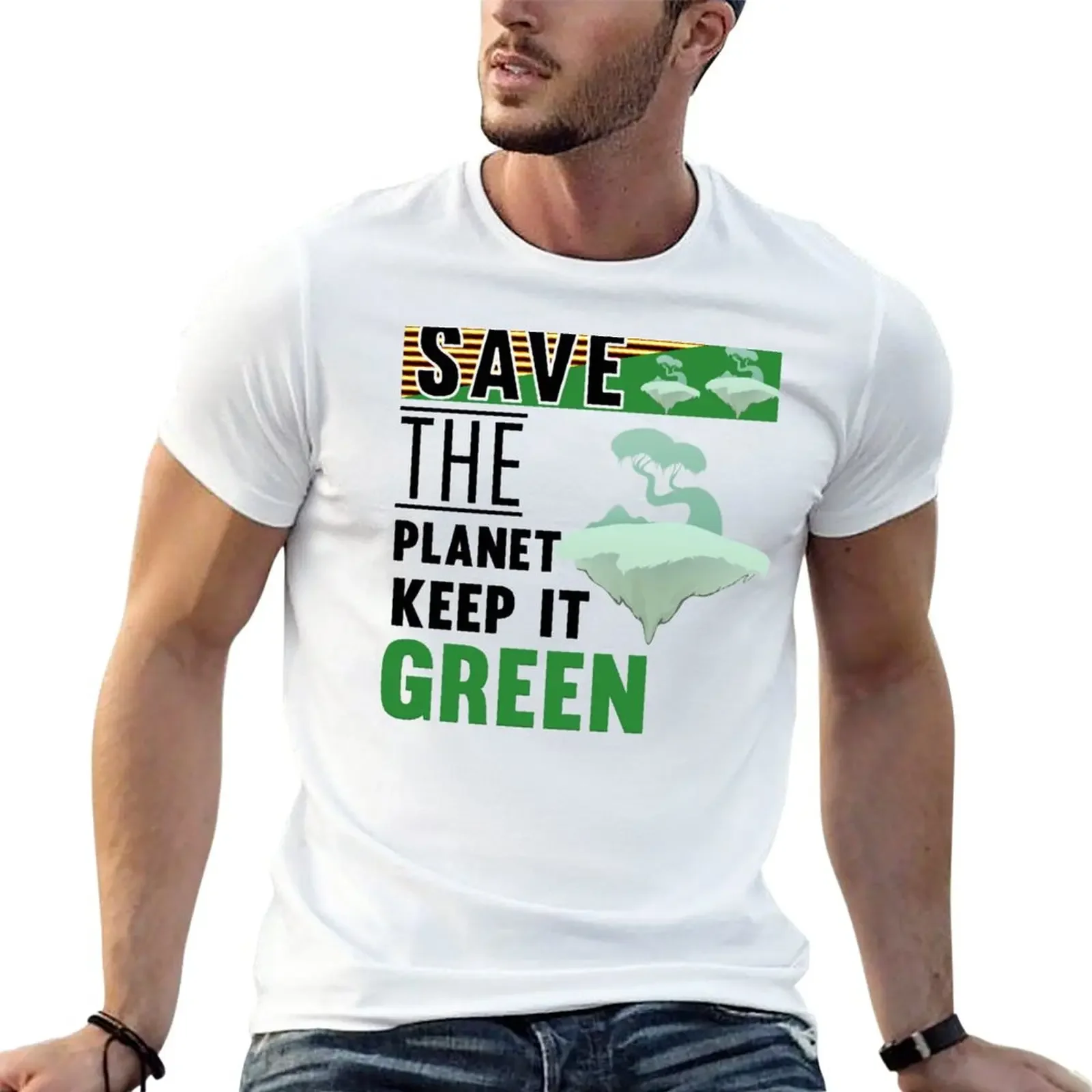 

Save The Planet Keep It Green T-Shirt aesthetic clothes plus sizes summer top T-shirts for men cotton