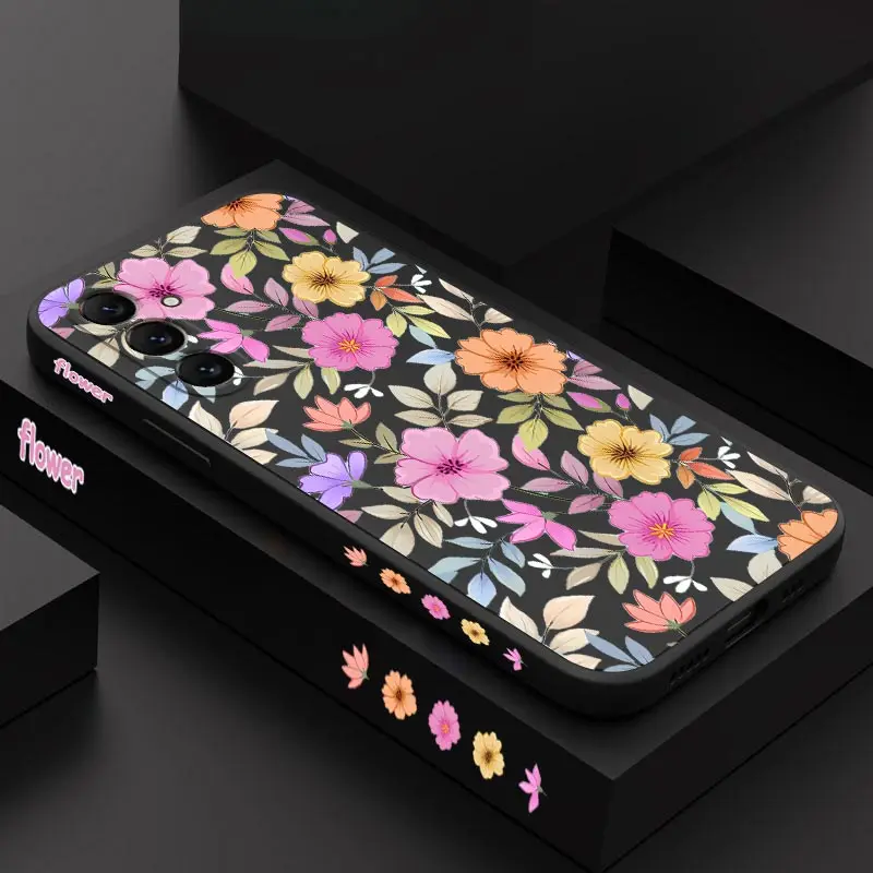 Vibrant Floral Silicone Phone Case Cover