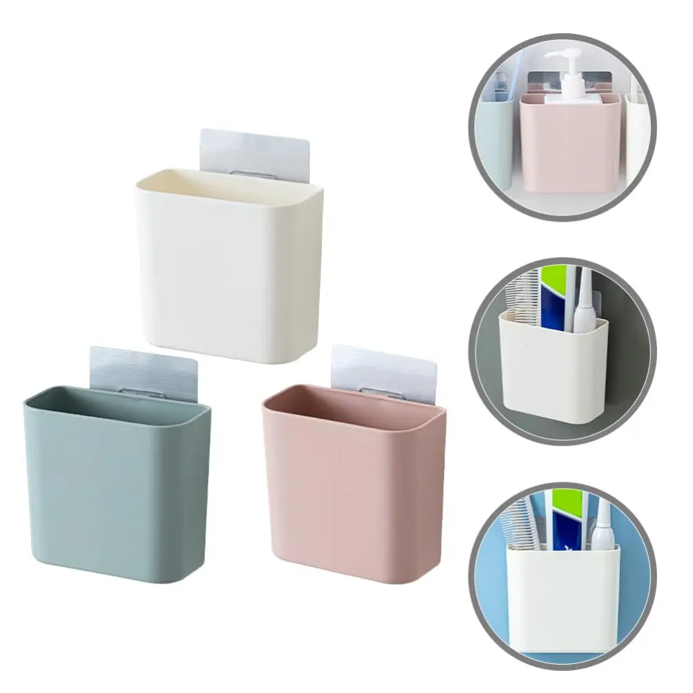 Bathroom Storage Box Wall Mounted Plastic Organizer Toothbrush Holder Makeup Tools Storage For Home Office wall mounted storage box,bathroom shelf,bathroom shelf rack,bathroom storage rack