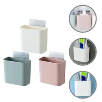 Bathroom Storage Box Wall Mounted Plastic Organizer Toothbrush Holder Makeup Tools Storage For Home Office 1