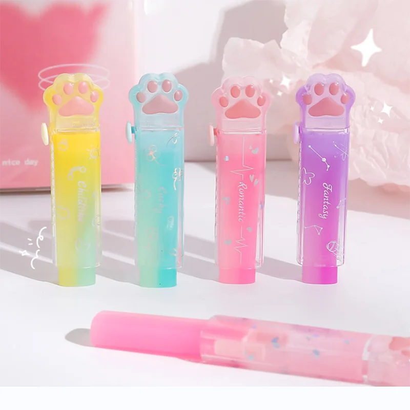 Cute Jelly Color Pencil Erasers Kawaii Rubber Erasers for Kids Writing Drawing Tools Korean Stationery School Office Supplies pencil eraser