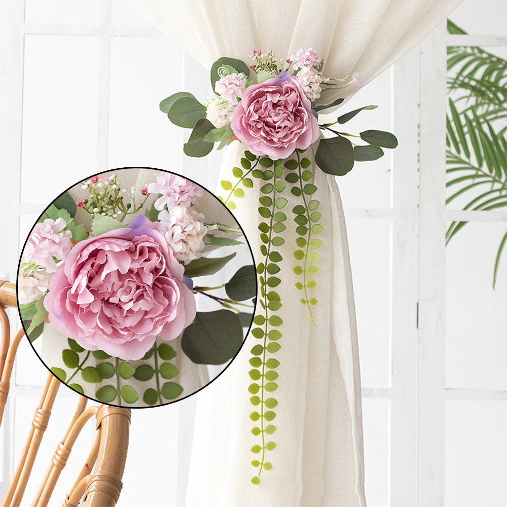 NordicArtificialFlowerCurtainStrapCreativeFakeRoseFlower