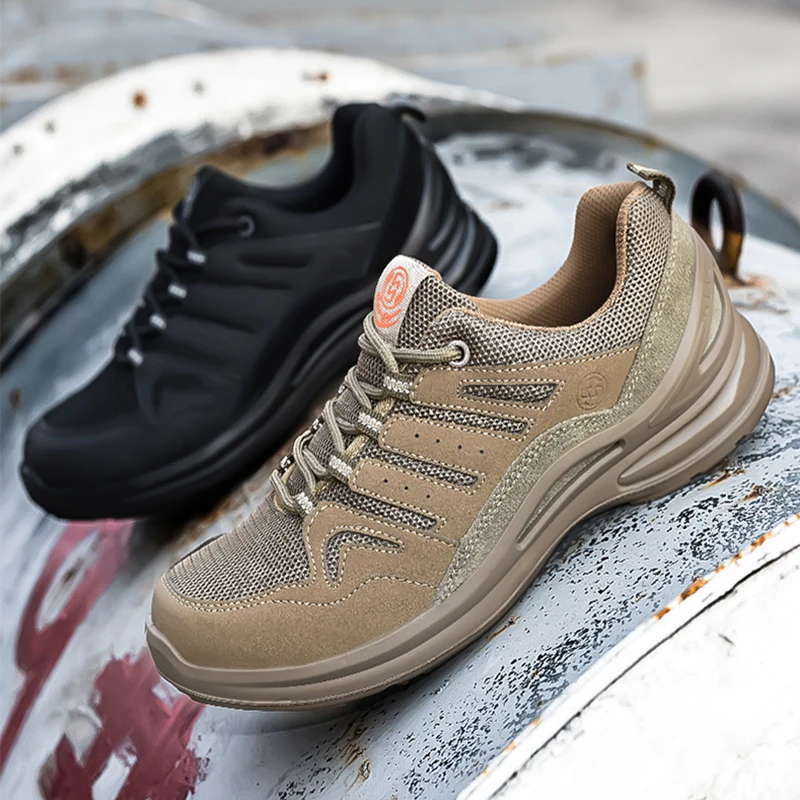 Breathable Work Safety Shoes Anti-smashing Steel Toe Cap Men Working shoes Construction Indestructible Work Sneakers