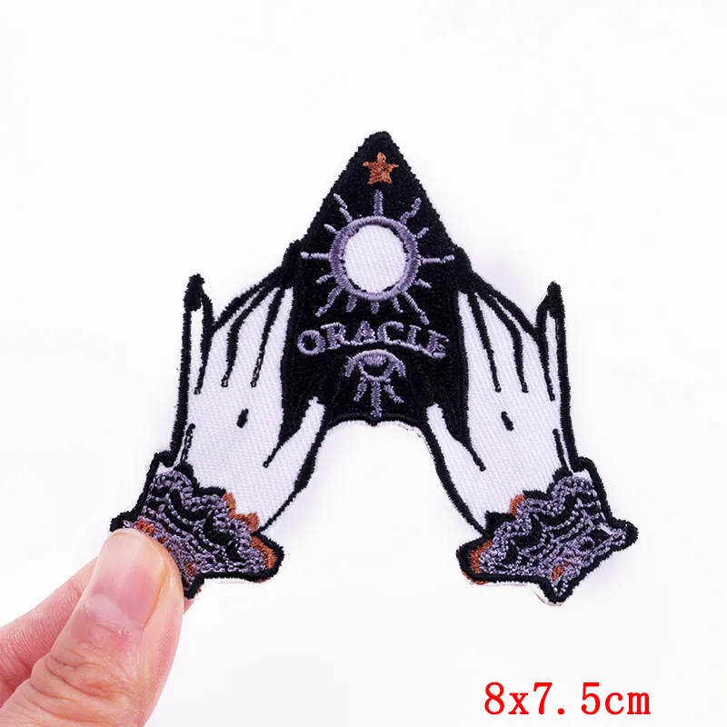 Kompass/Sonne Nähen Patch Gestickte Patches Auf Kleidung Punk Eisen Auf Patches Für Kleidung DIY Stickerei Schmelzbaren Patch Aufkleber – Detail 17