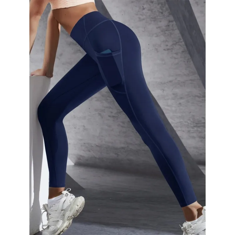 New High Waist Women’s Leggings Stretch Yoga Pants Tights With Pockets Push Up Fitness Running Sportswear Solid Color Pants Best Sellers In Women's Clothing