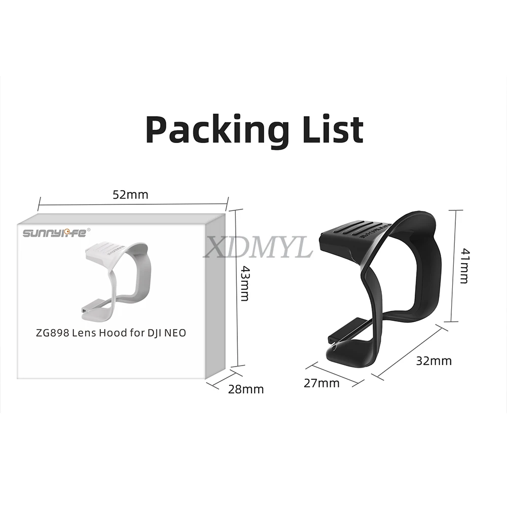 Description Picture 3 of itemSunnylife Anti-glare Protection Cover For DJI NEO Gimbal Protection Lens Shield Sunshade Case For DJI NEO Drone Accessories