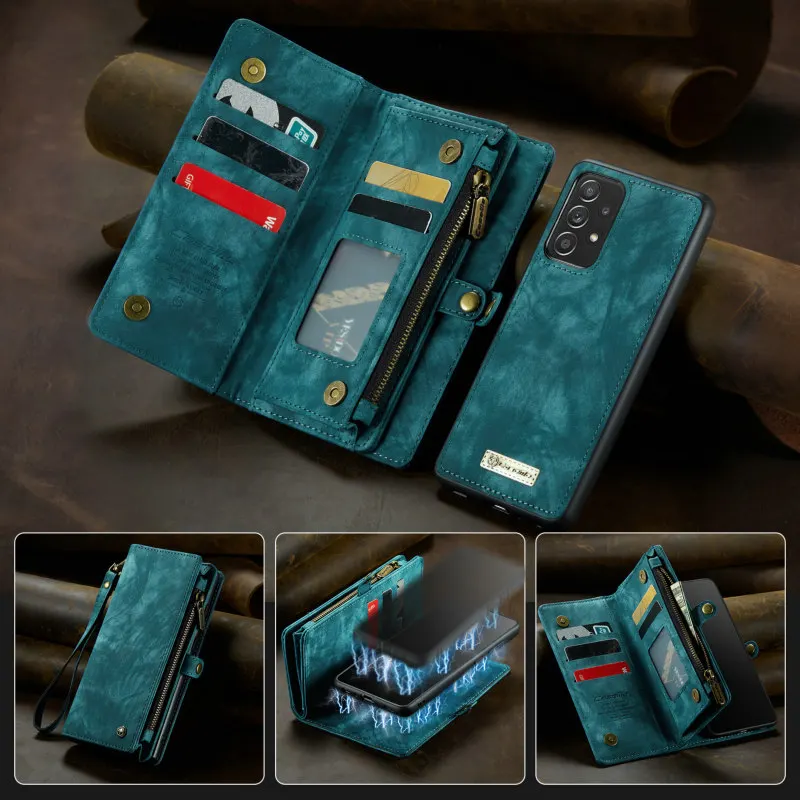 Case For Samsung A12 A13 A72 A14 5g S22 S21 S20 S10 Plus Note 20 Case Galaxy S21FE S21 Ultra Case Lanyard Wallet CaseMe