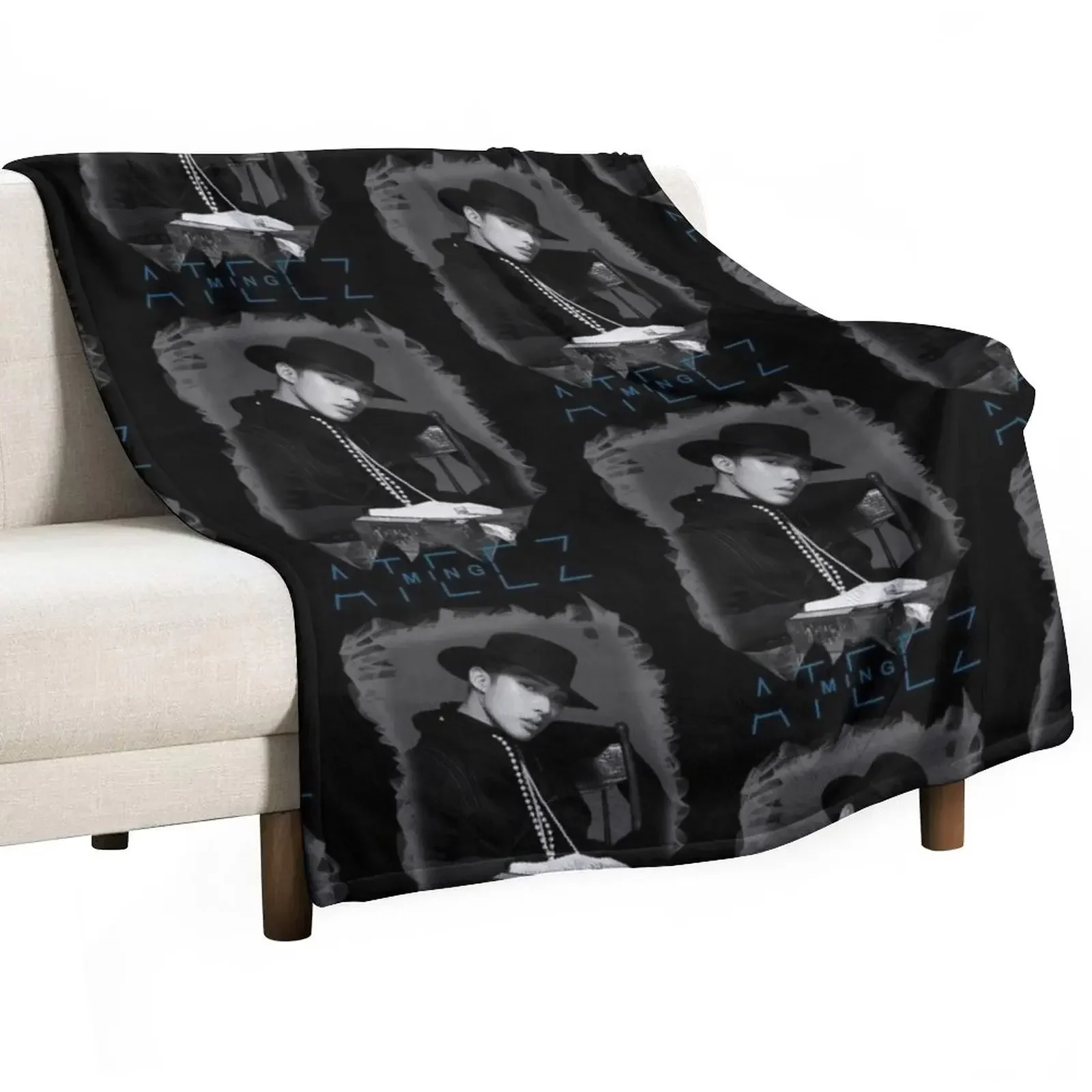 

Ateez - Mingi Throw Blanket Warm Thermals For Travel sofa bed Blankets