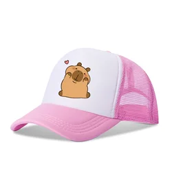 Capybara Cartoon Printed Kawaii Canvas Baseball Cap - Cute Y2K Trend Sunshade Hat - 9 - 35 years old (SHUI 81)