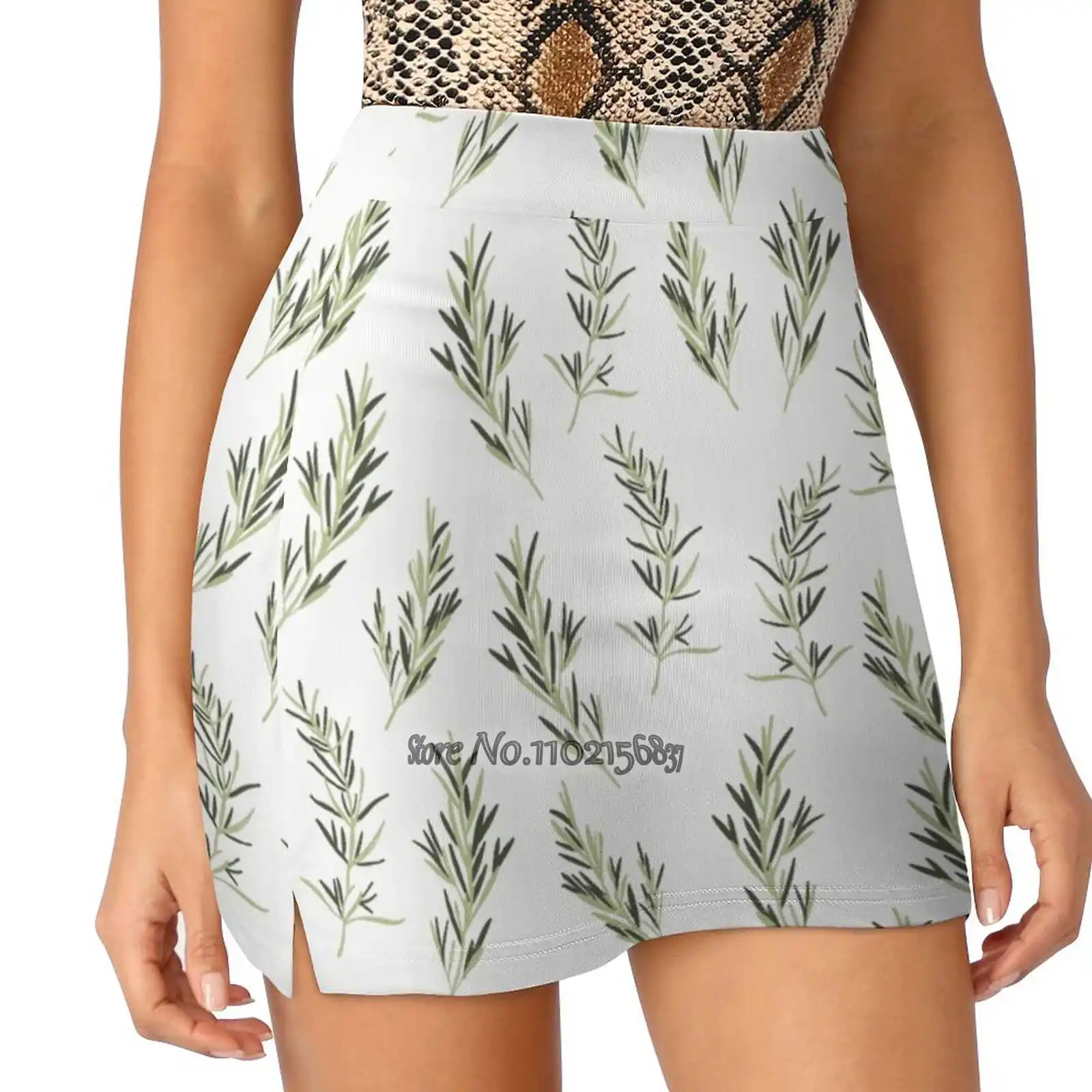 

Rosy Mary Fake Two-Piece Hakama Skirt Women Pencil Skirts Workout Sports Mini Skirt Garden Pattern Food Healthy Fresh Tasty