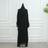 108819-713ed4.jpg Kimono Cardigan pour Femmes Musulmanes, Robes Abaya Ouvertes Ornées de Diamants, Écharpe, Longue Robe, Robe de Dubaï, Robe Turque, Vêtements Islamiques, Marocain, Eid, Ramadan