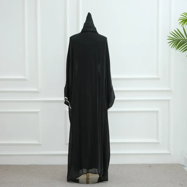 108819-713ed4.jpg Kimono Cardigan pour Femmes Musulmanes, Robes Abaya Ouvertes Ornées de Diamants, Écharpe, Longue Robe, Robe de Dubaï, Robe Turque, Vêtements Islamiques, Marocain, Eid, Ramadan