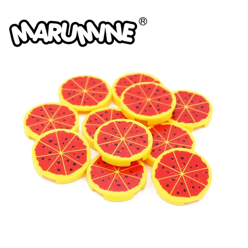 

Marumine Pizza MOC Foods Bricks 2x2 Round Tile 30PCS 14769 4150p02 Compatible Building Blocks City Friend Parts Accessories