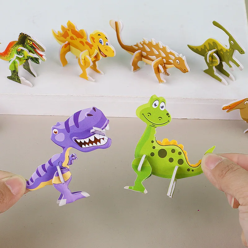 30 szt. Papieru 3D z dinozaurami na przyjęcie puzzle zabawki dla dzieci upominek imprezowy urodzinowe w klasie kuferek na skarby wypełnienie pinaty nagrody