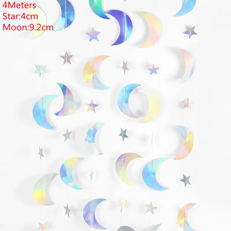 Iridescent Twinkle Star & Circle Dot Garlands