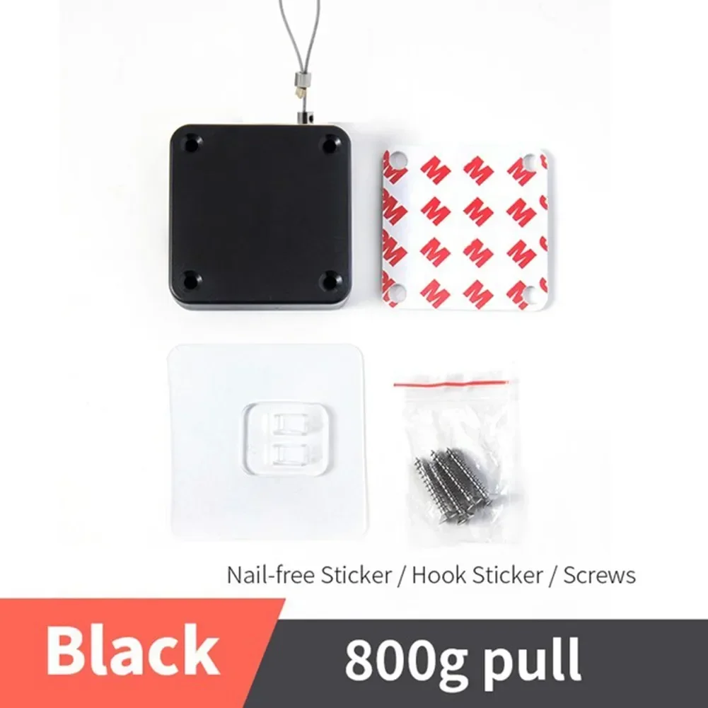 Punch-free Automatic Door Closer 500/800g Wire Rope Retractable Automatic Recovery Coil Closing Device Door Hardware