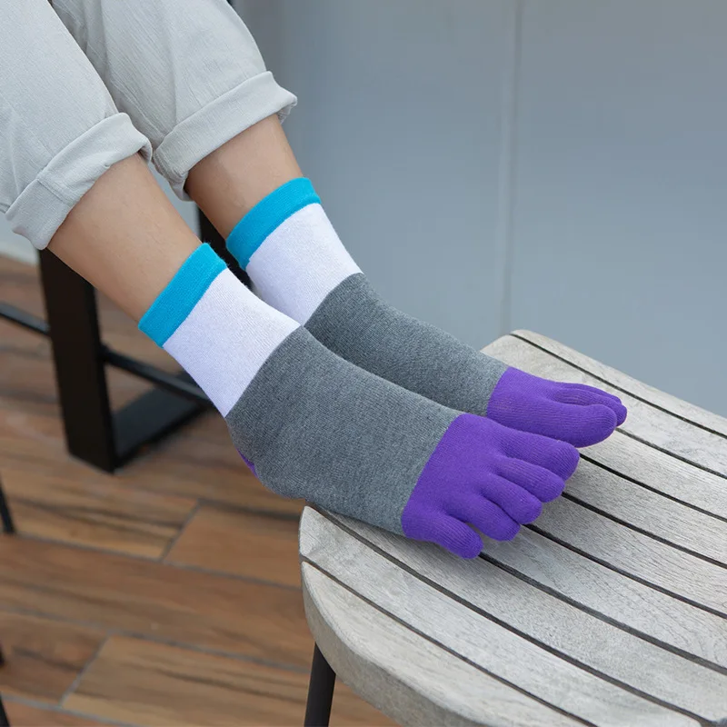 Chaussettes de Sport à 5 orteils pour homme, en coton, à rayures, style  Harajuku - AliExpress