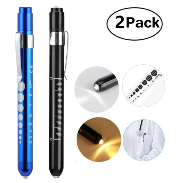  6 Pack Medical Pen Light Nurse Pupil Gauge Doctor First Aid  Diagnostic Penlights : Health & Household