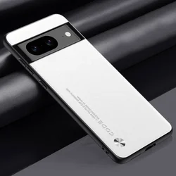 Leather Carbon Fiber Silicone Protective Phone Cover for Pixel 6 Pro (White)