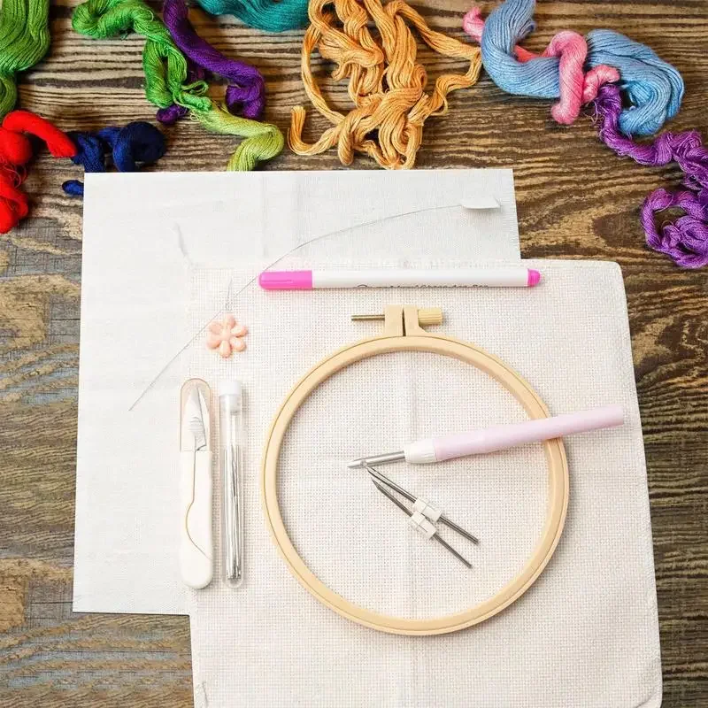 Embroidery Kit Punch Needle Stitching Tool Magic Embroidery Needle Pen Weaving Tool Knitting Sewing Tools for DIY Carpet Insole
