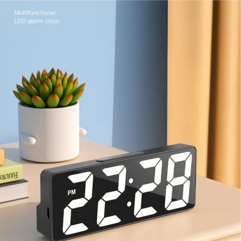 Enhanced Digital LED Alarm Clock with Temperature Display and Adjustable Brightness